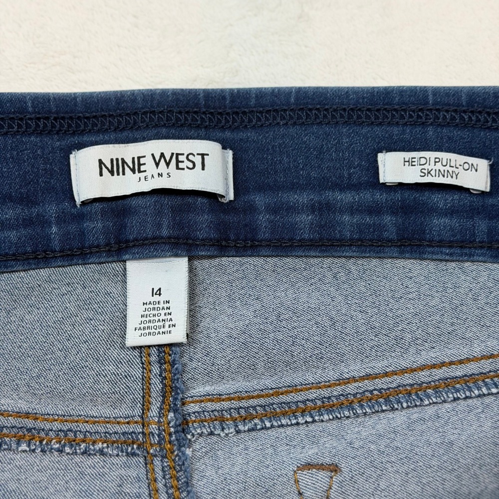 Nine‎ West Heidi Pull On Skinny Jeans Womens 14 Blue Good Stretch SDNWB1107-STL - Picture 5 of 14
